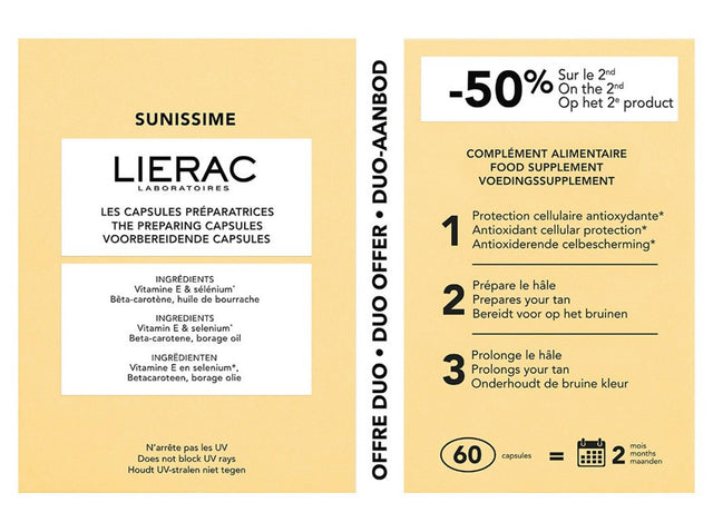 Lierac, Sunissime The Preparing, Antioxidant, Capsules, 60 pcs, 22.8 g - Feel You