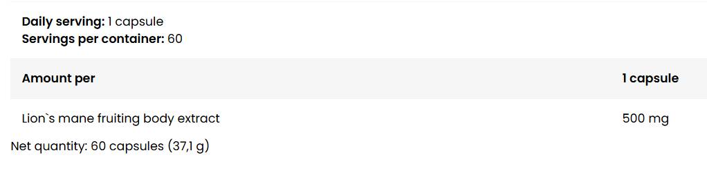 Lion's Mane 500 mg | So Good Series - 60 капсули - Feel You