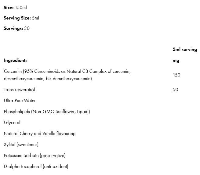 Liposomal Curcumin 150 mg | with Resveratrol - 150 мл - Feel You