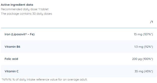 Liposomal Iron 15 mg - 30 Таблетки - Feel You
