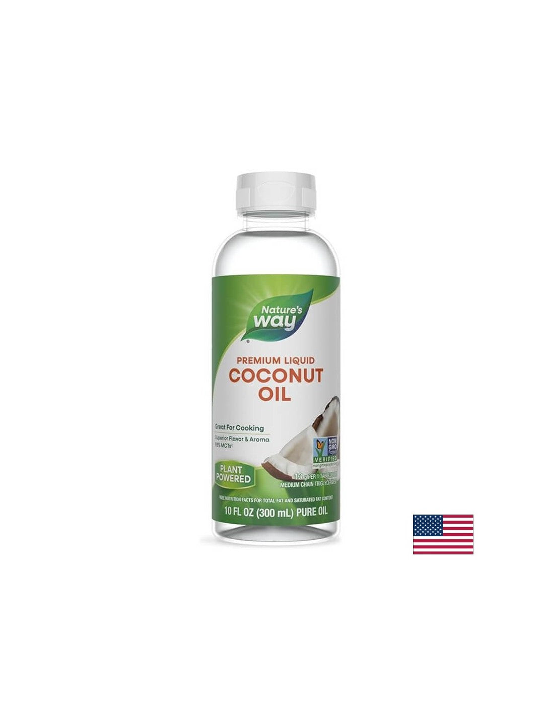 Liquid Coconut Oil / Кокосово масло (течно), 93 % MCTs‡ (мастни киселини), 300 ml Nature’s Way - Feel You