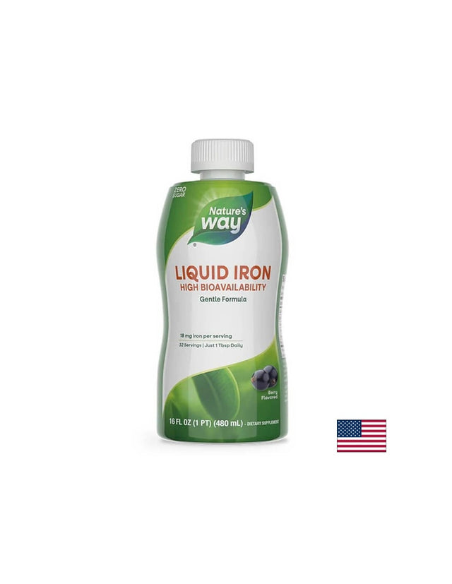 Liquid Iron - Течно желязо (с вкус на боровинки), 480 ml Nature’s Way - Feel You