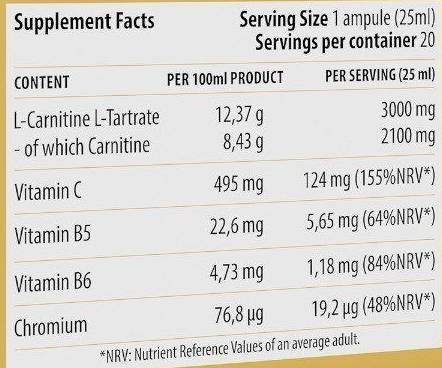 Liquid L-Carnitine Shot 3000 - 20 x 25 мл - Feel You