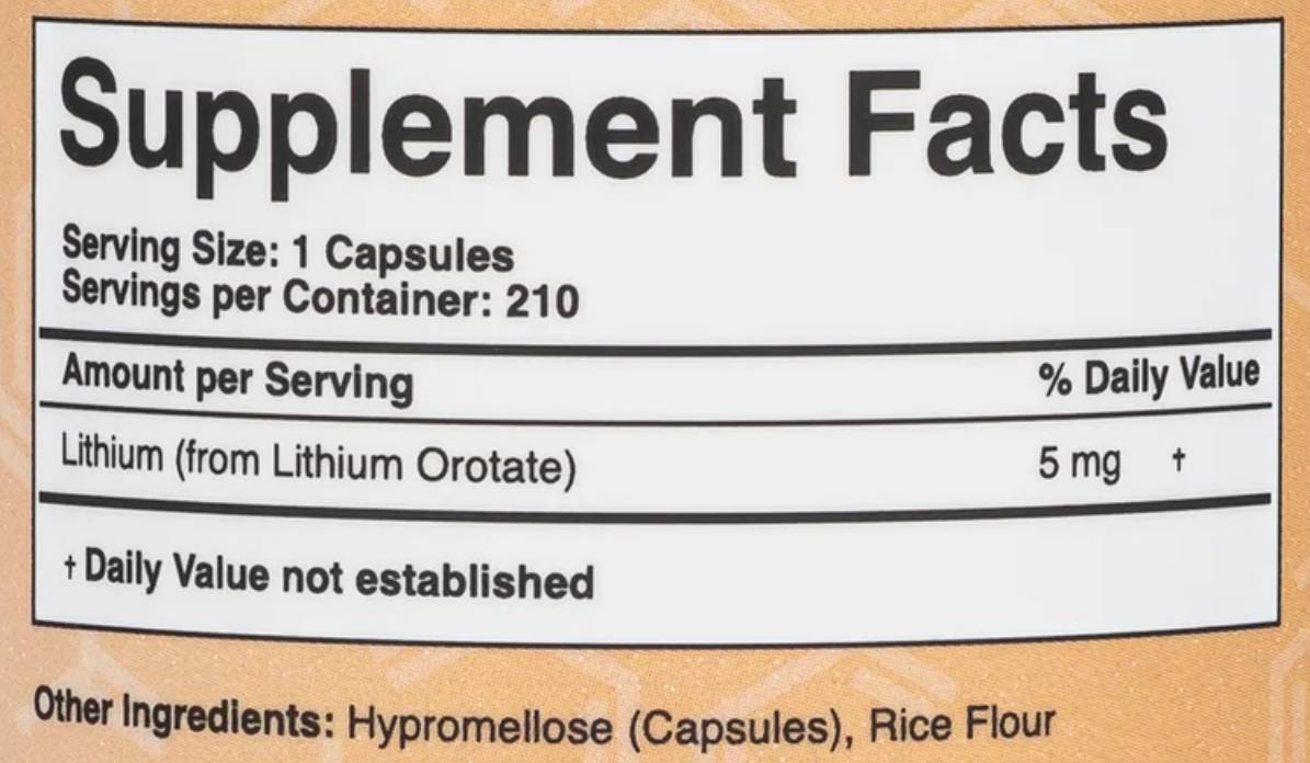 Lithium Orotate 5 mg - 210 капсули - Feel You