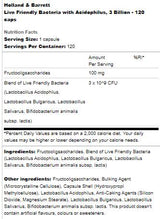 Live Friendly Bacteria | With Acidophilus 3 Billion - 120 капсули - Feel You