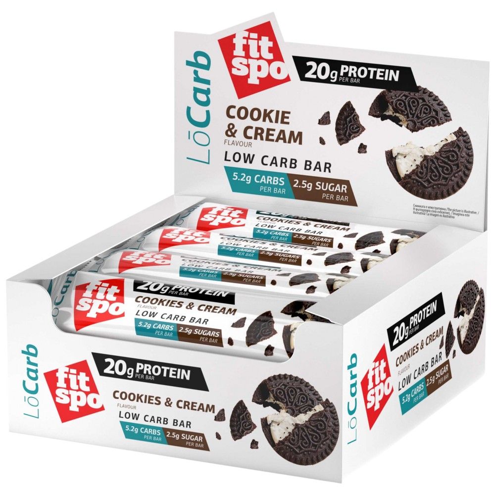 LoCarb Protein Bars | Keto Friendly Бисквити с Крем - 12 x 60 грама - Feel You