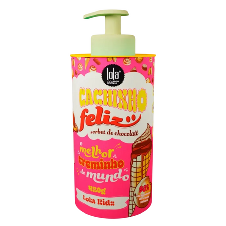 Lola Cosmetics, Cachinho Feliz Kids, Chocolate, Hair Styling Cream, Flexible Hold, 480 g - Feel You