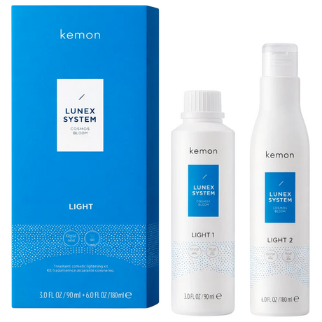 Lunex System Light Set Kemon: Cosmetic Lightening, Hair Cream Treatment, 90 ml + Cosmetic Developer, Hair Cream Treatment, 180 ml - Feel You