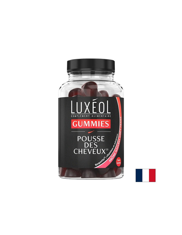 За растеж и сгъстяване на косата - Luxéol формула, 60 желирани таблетки с вкус на ягода - Feel You