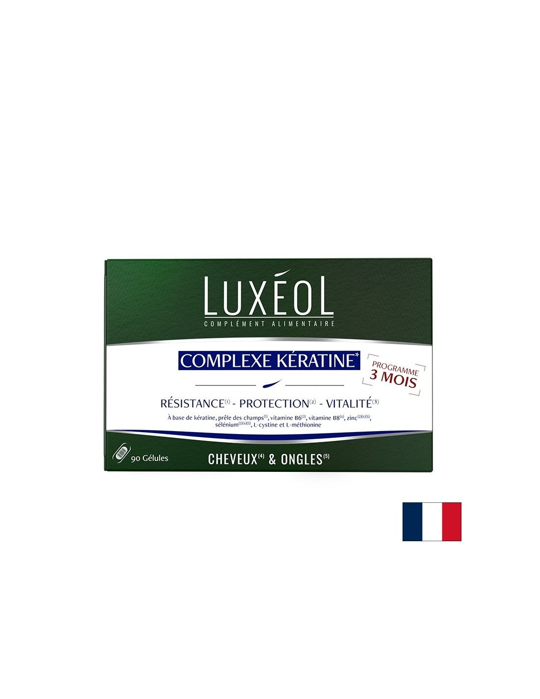 Подкрепа за химически третирана и изтощена коса - Luxéol формула с кератин, 90 капсули - Feel You