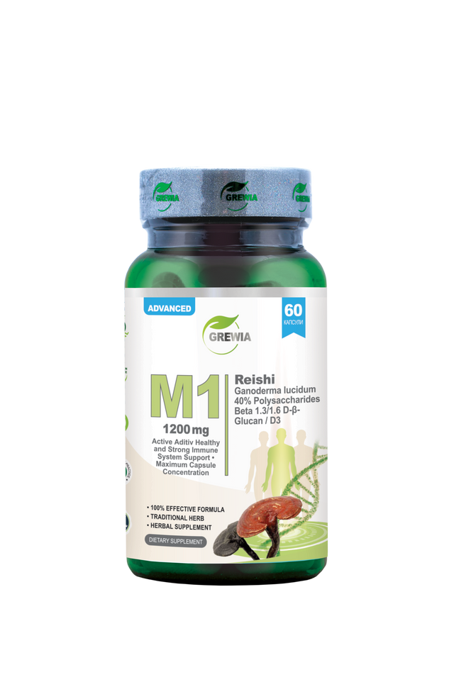 M1 Reishi Ganoderma Lucidum D Beta Glucan D3 1200 Mg Dietary Supplement 60 Caps. - Feel You