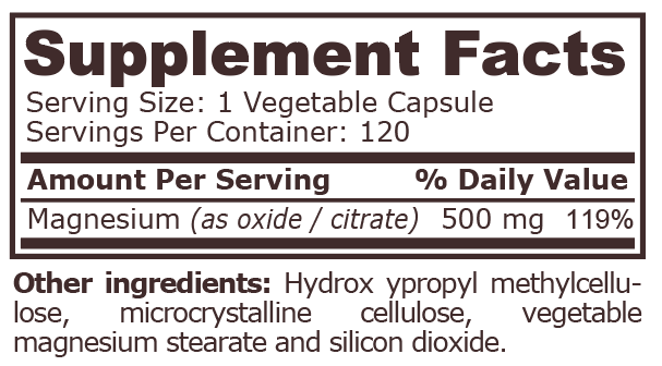 MAGNESIUM COMPLEX - 120 Vegetable Capsules