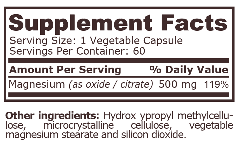 MAGNESIUM COMPLEX - 60 Vegetable Capsules