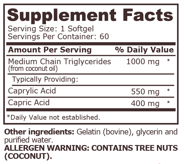 MCT OIL 1000 mg - 60 Softgels