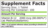 Pure Nutrition Methyl B-12 2000 мкг 100 таблетки