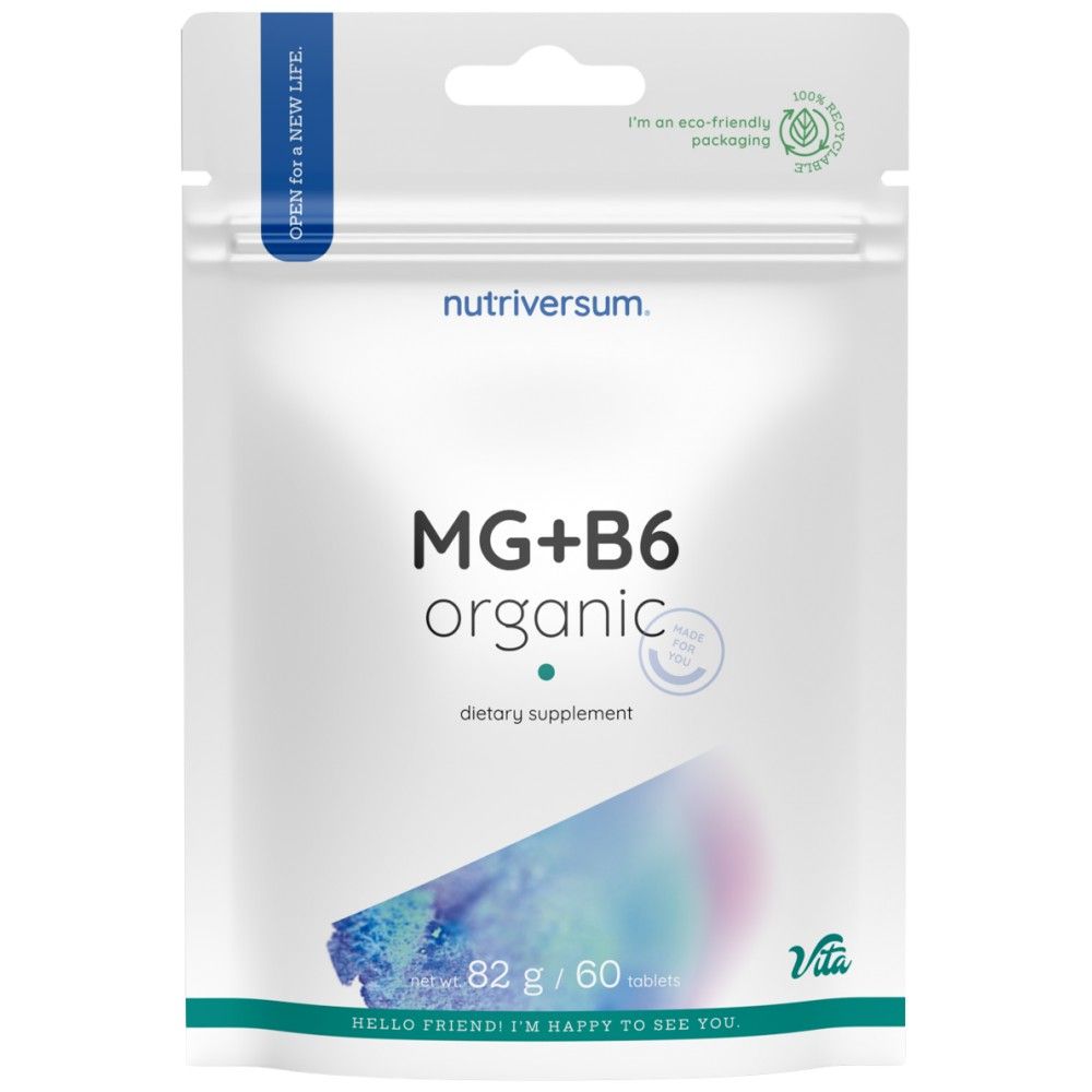 MG + B6 | Organic Magnesium + Vitamin B6 - 60 Таблетки - Feel You