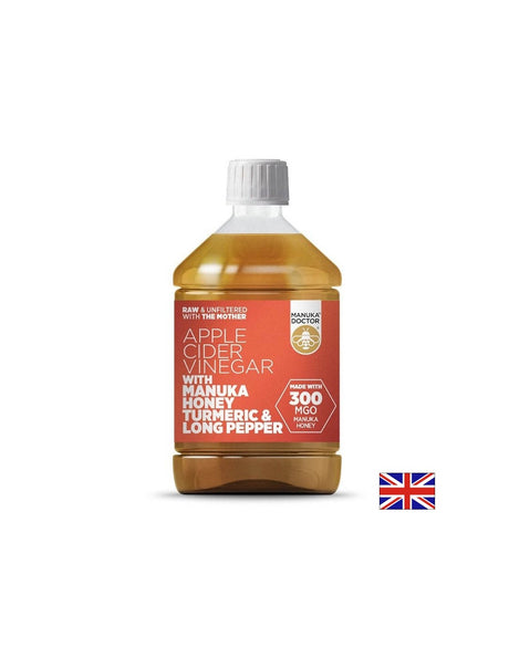 Ябълков оцет с мед от манука (MGO 300), куркума и дълъг пипер - Apple Cider Vinegar with Manuka Honey Turmeric & Long Pepper - Feel You