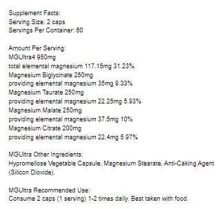MGUltra | 4 Types of Magnesium Matrix - 120 капсули - Feel You
