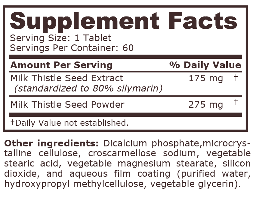 MILK THISTLE COMPLEX 450 mg - 60 Tablets