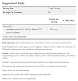 MK-7 Vitamin K-2 300 mcg | Extra Strength MenaQ7® - 60 капсули - Feel You