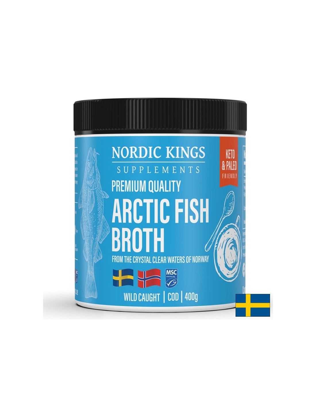 Рибен бульон от Арктическа риба (MSC), 400 g прах Nordic Kings - Feel You