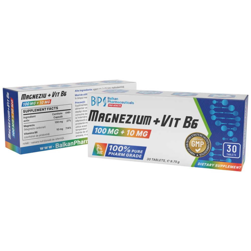 Magnesium 100 mg + Vitamin B6 10 mg - 30 Таблетки - Feel You