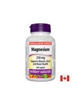 Magnesium/ Магнезий 250 mg x 100 каплети Webber Naturals - Feel You
