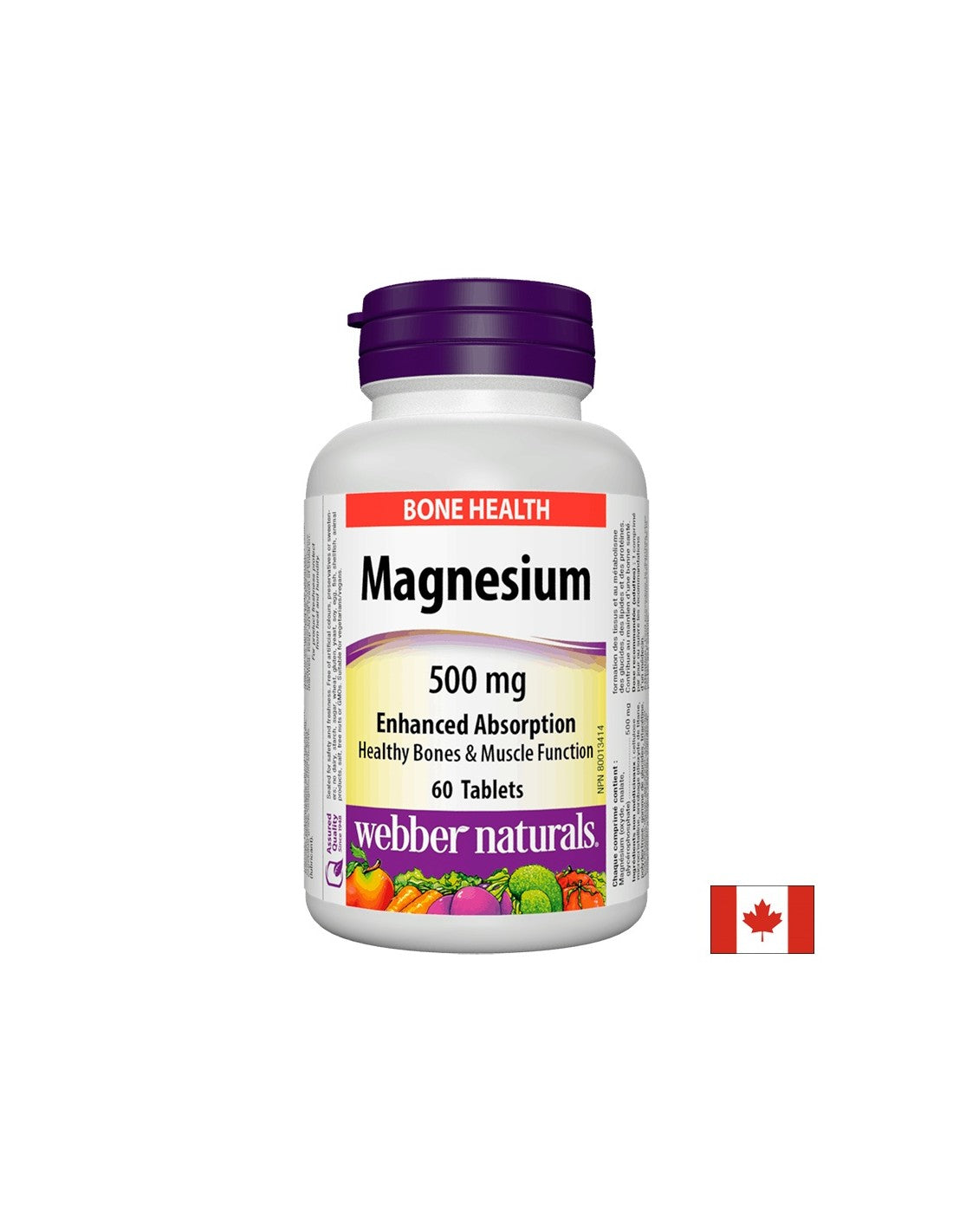Magnesium/ Магнезий 500 mg x 60 таблетки с оптимална абсорбция Webber Naturals - Feel You