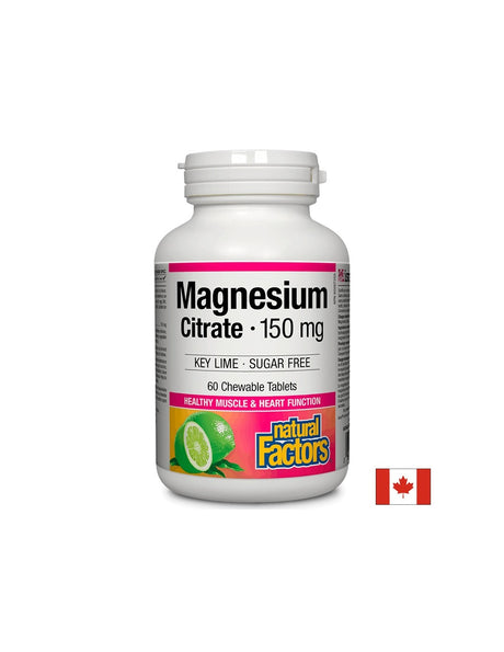 Magnesium Citrate/ Магнезий (цитрат) 150 mg х 60 дъвчащи таблетки Natural Factors - Feel You