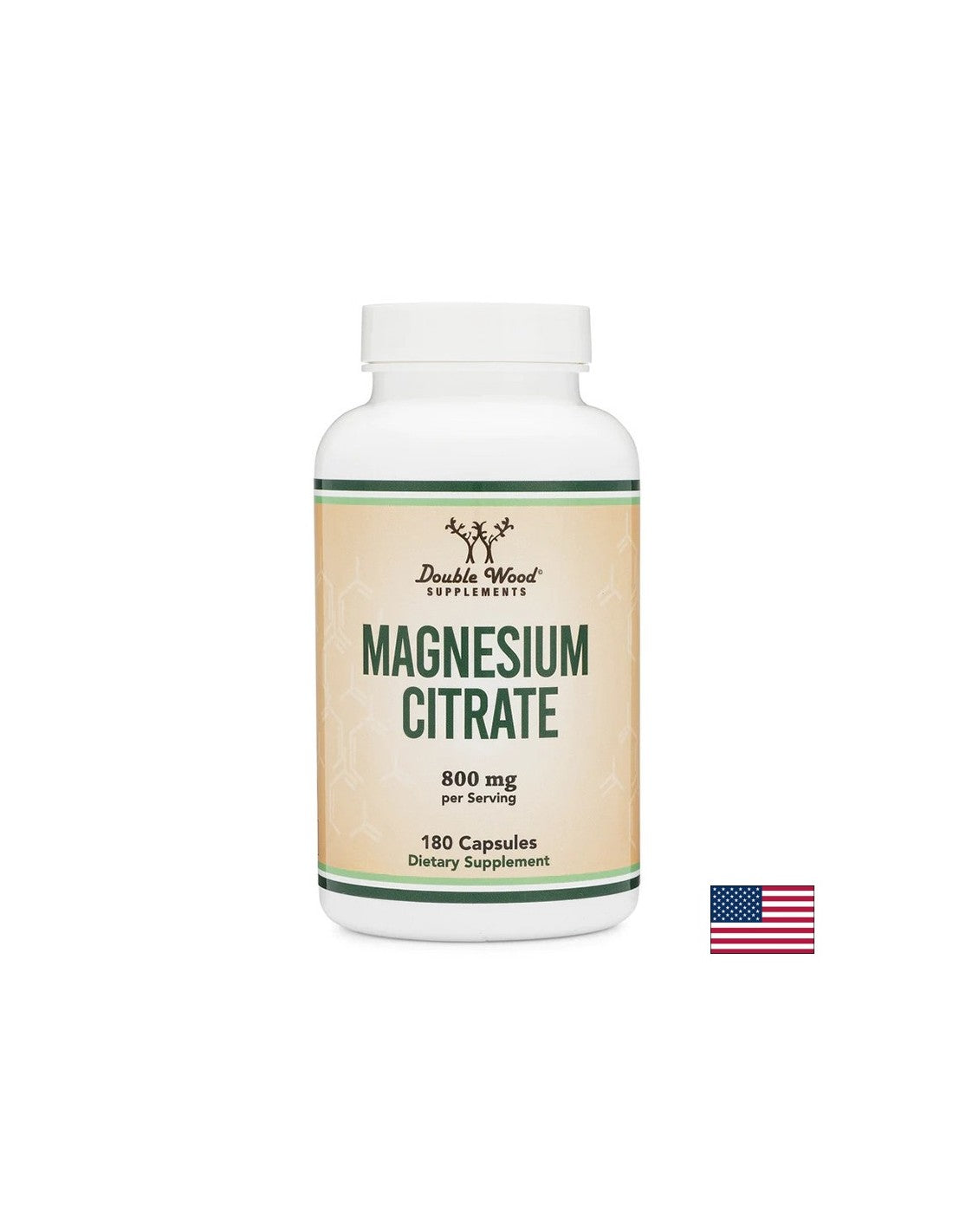 Нервна система и мускулатура - Magnesium Citrate Магнезий (цитрат), 180 капсули Double Wood - Feel You