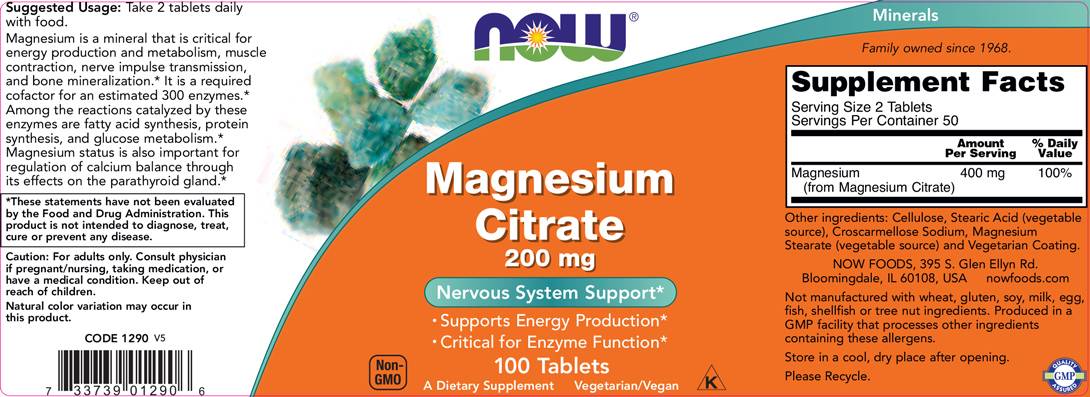 Magnesium Citrate 200 mg - 100 Таблетки - Feel You