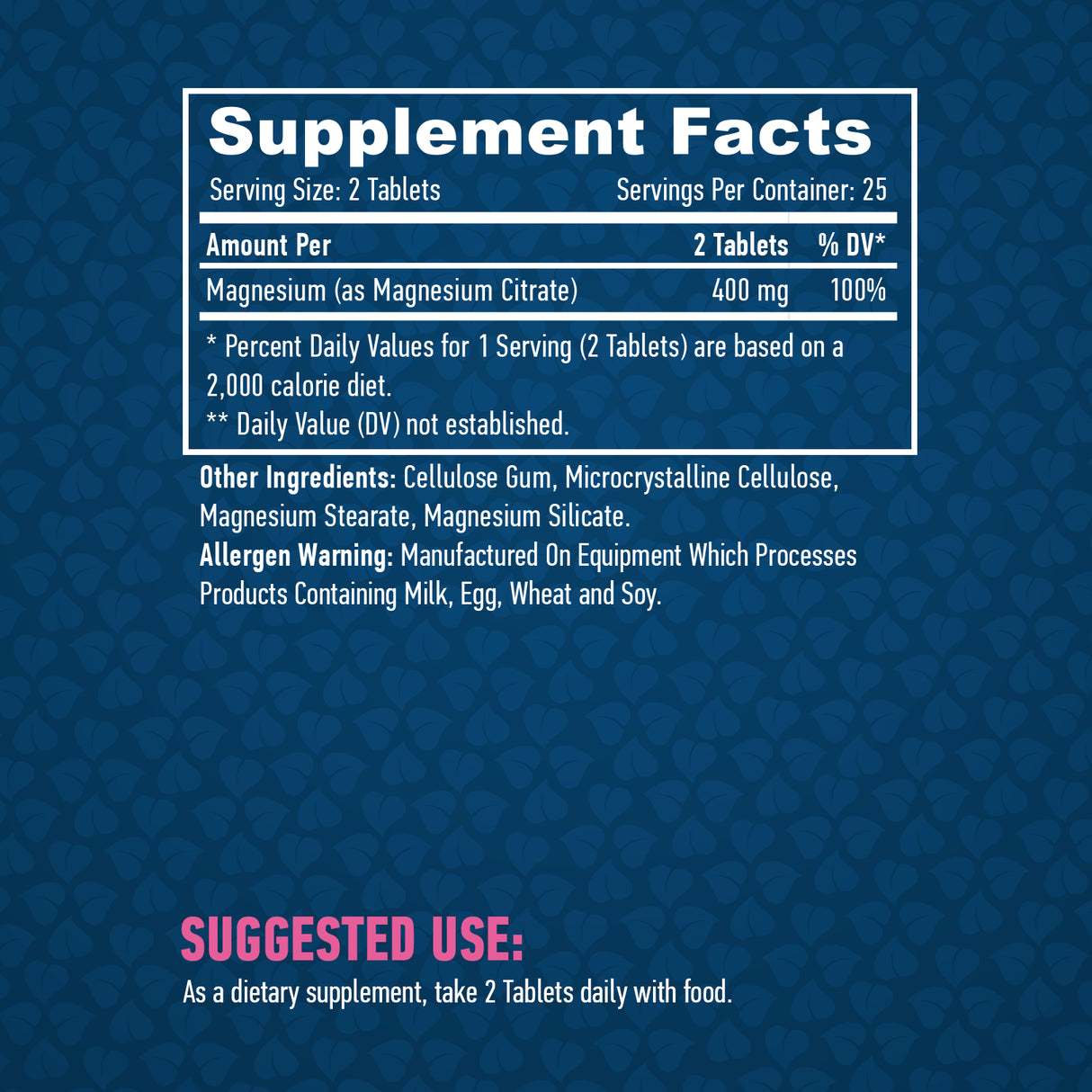 Magnesium Citrate 200 mg / 50 Tabs - Feel You