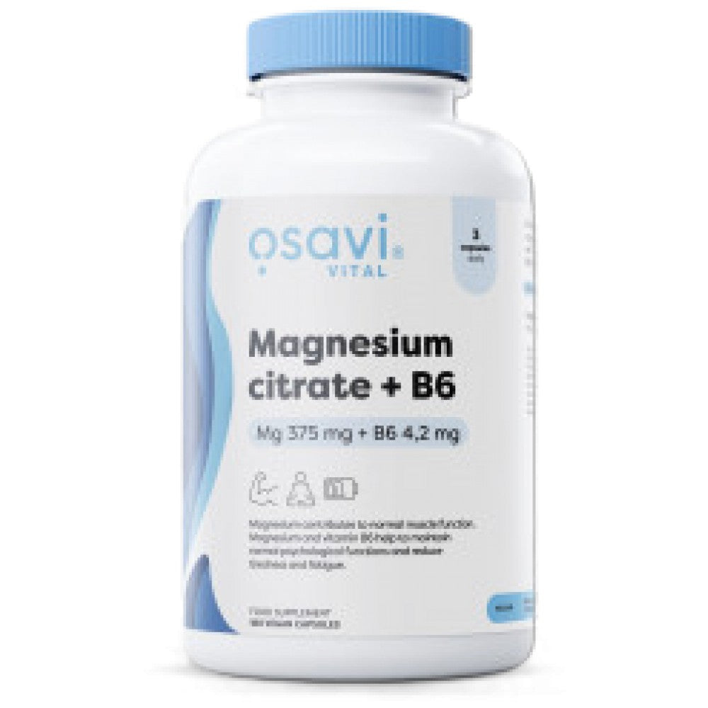 Magnesium Citrate 375 mg + B6 | P-5-P - 180 капсули - Feel You
