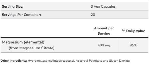 Magnesium Citrate 400 mg - 60 капсули - Feel You