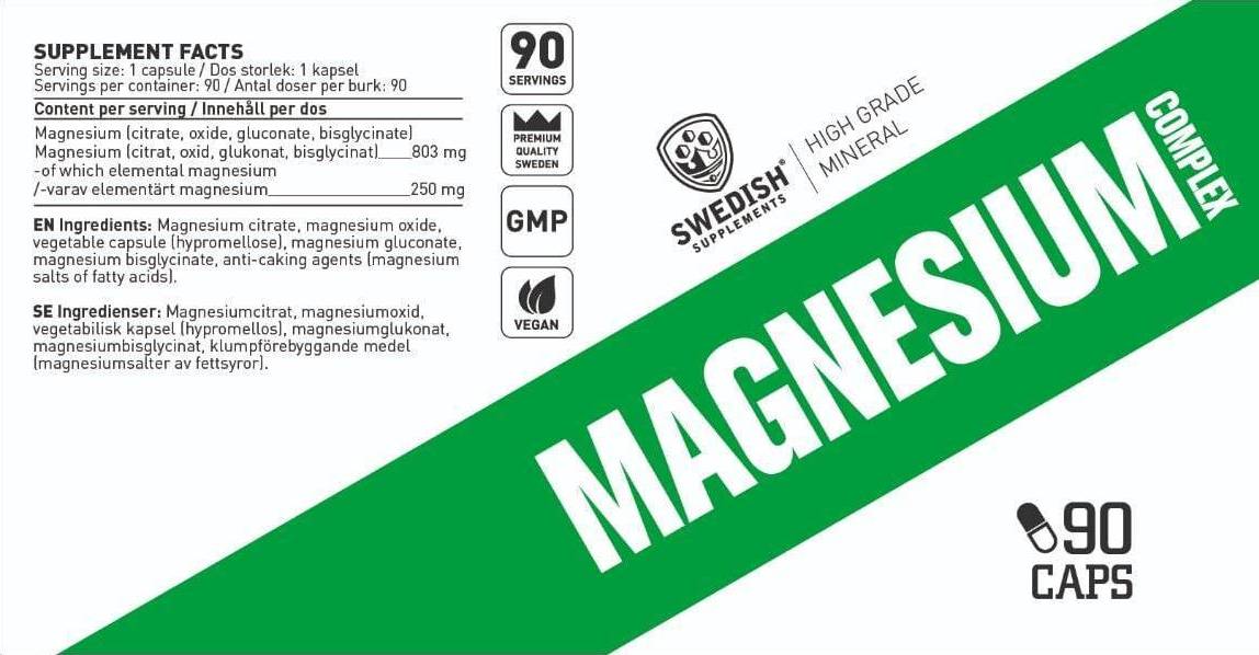 Magnesium Complex | 4 Types Matrix ~ Citrate, Oxide, Gluconate, Bisglycinate - 90 капсули - Feel You