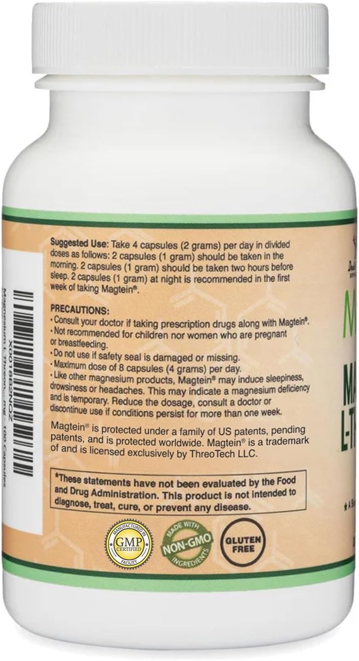 Magnesium L Threonate 2000mg (Magtein) - 120 Capsules - Feel You