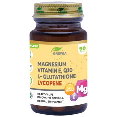 Magnesium, Vitamin E, Q10, L-Glutathione & Lycopene - 90 Таблетки - Feel You