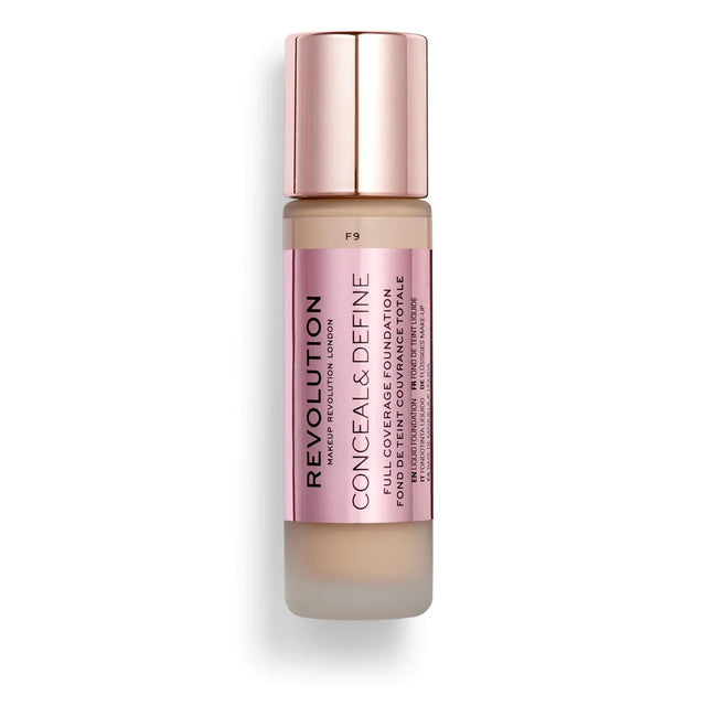 Makeup Revolution, Conceal & Define, Oil Free, Cream Foundation, F 9, 23 ml - Feel You