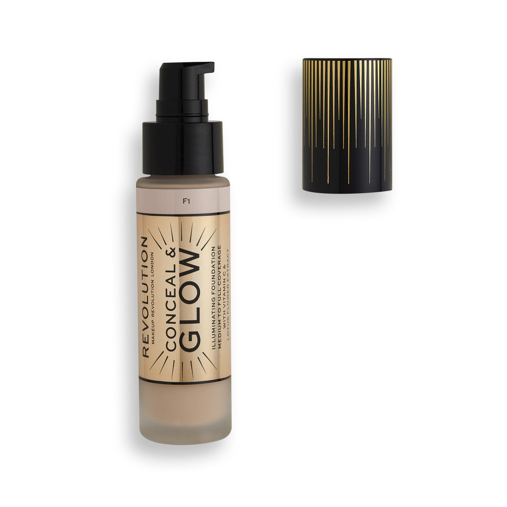 Makeup Revolution, Conceal & Glow, Illuminating, Cream Foundation, F1, 23 ml - Feel You