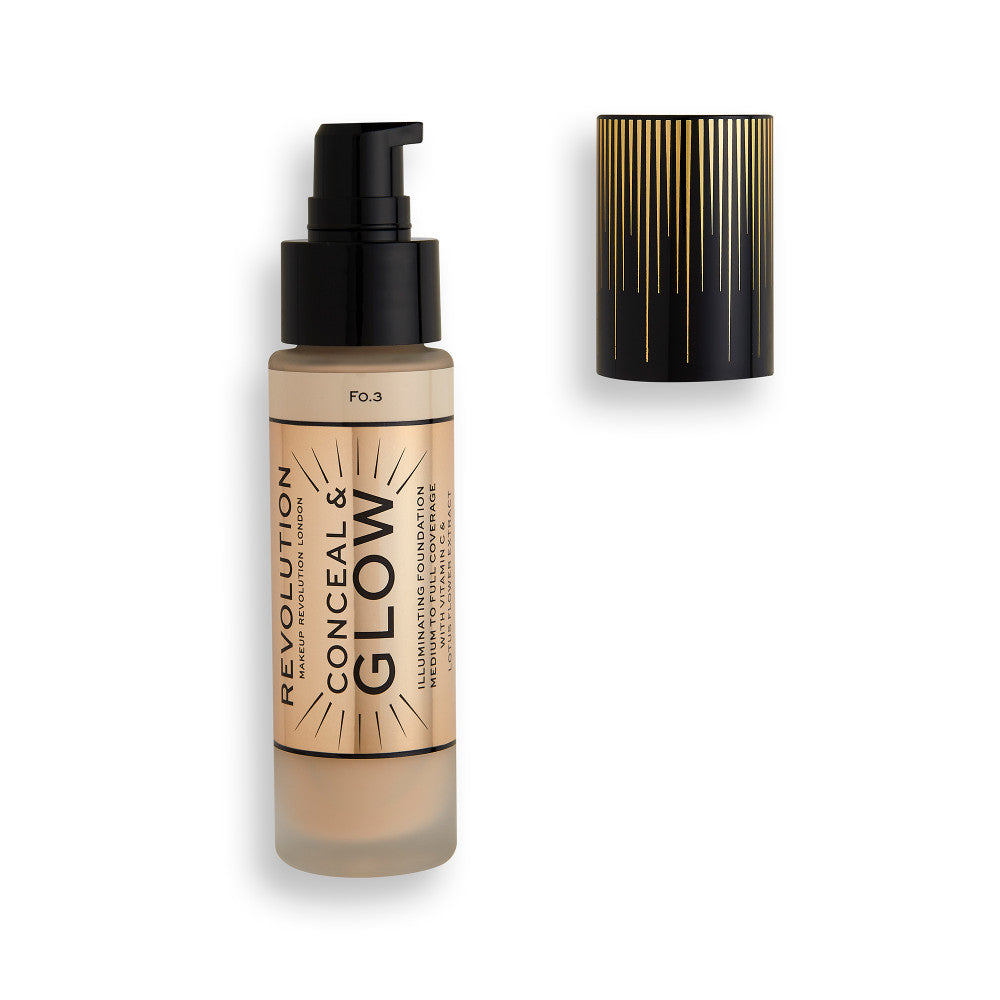 Makeup Revolution, Conceal & Glow, Illuminating, Cream Foundation, F3, 23 ml - Feel You