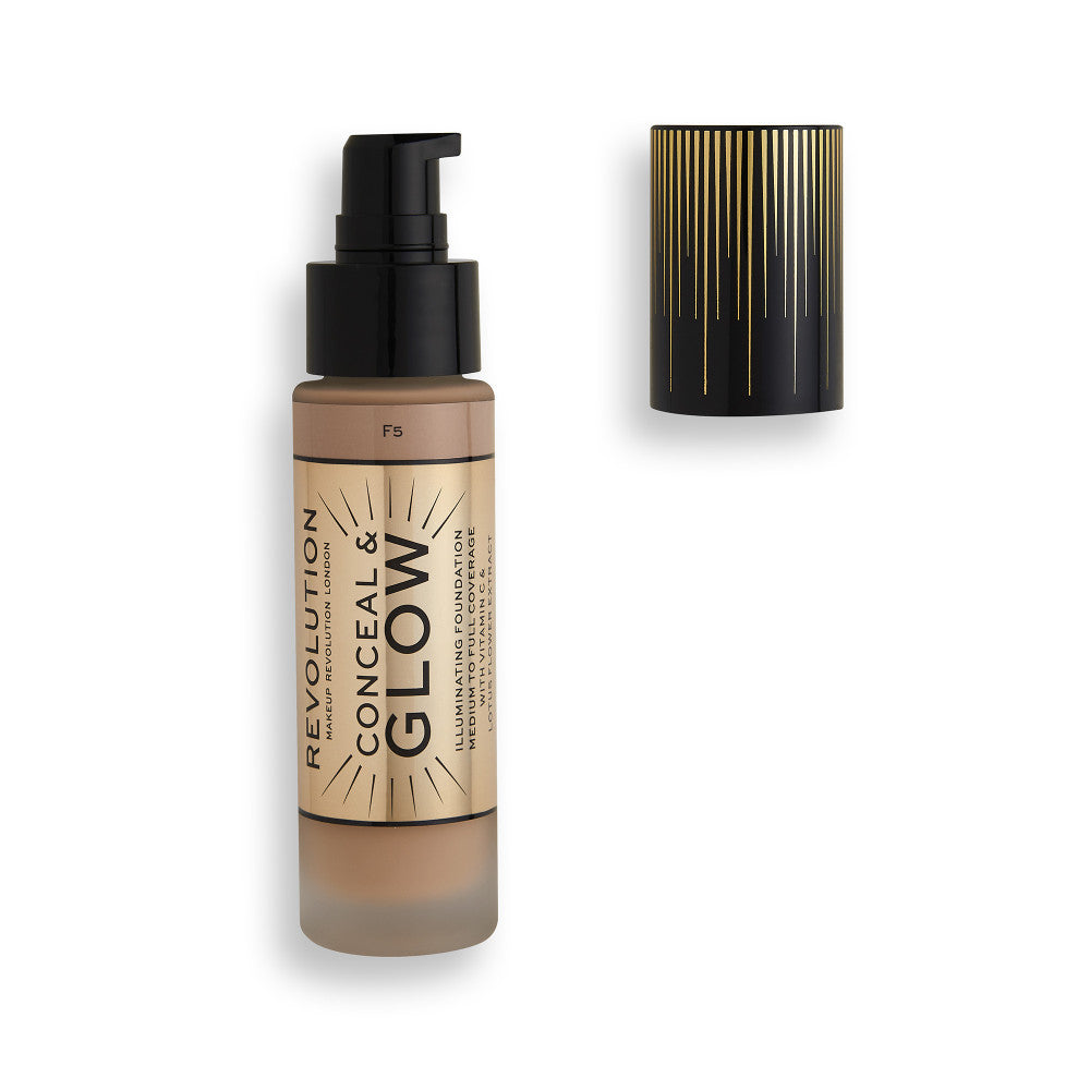 Makeup Revolution, Conceal & Glow, Illuminating, Cream Foundation, F5, 23 ml - Feel You
