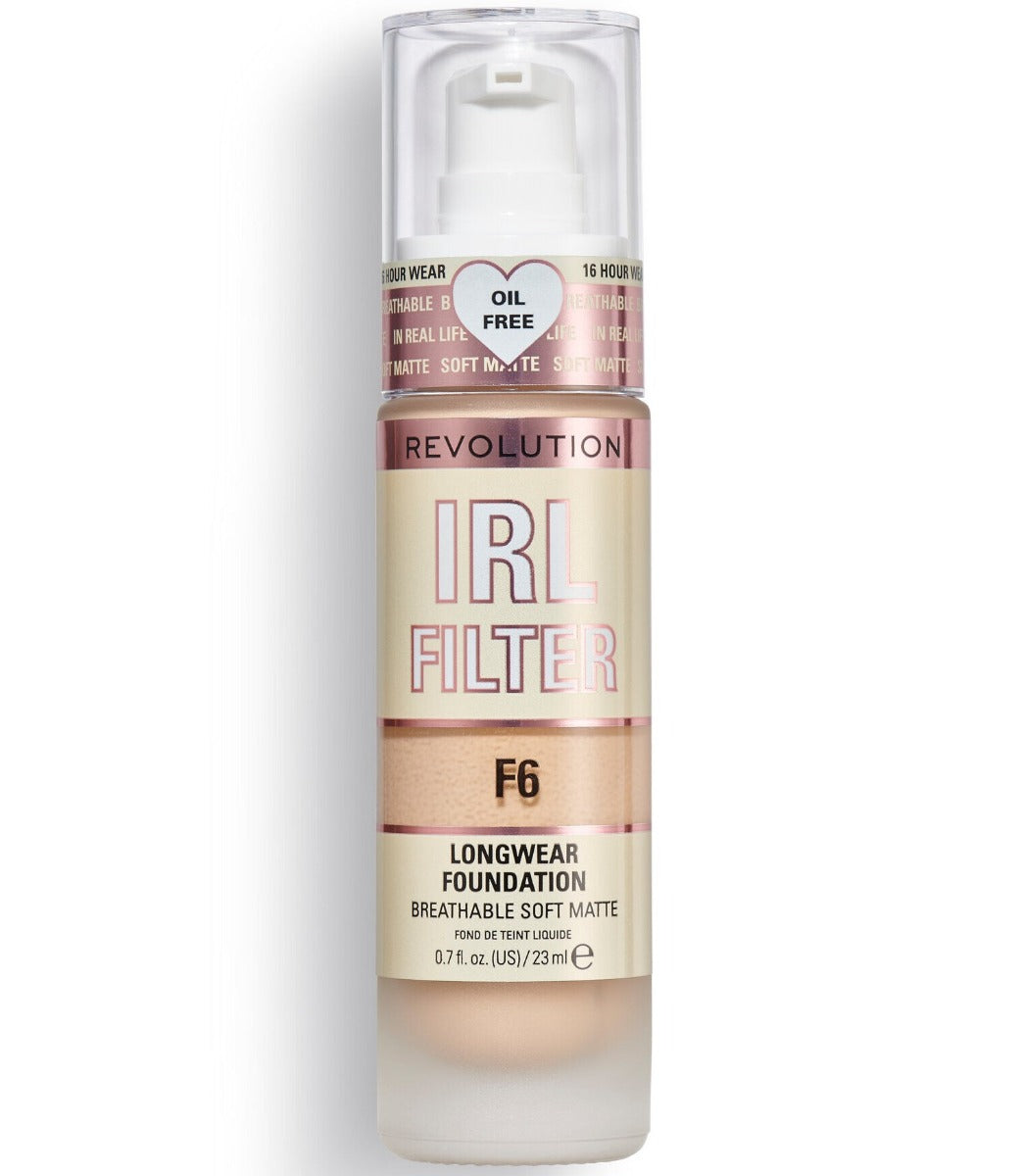Makeup Revolution, IRL Filter, Oil Free, Long Wear, Cream Foundation, F6, 23 ml - Feel You