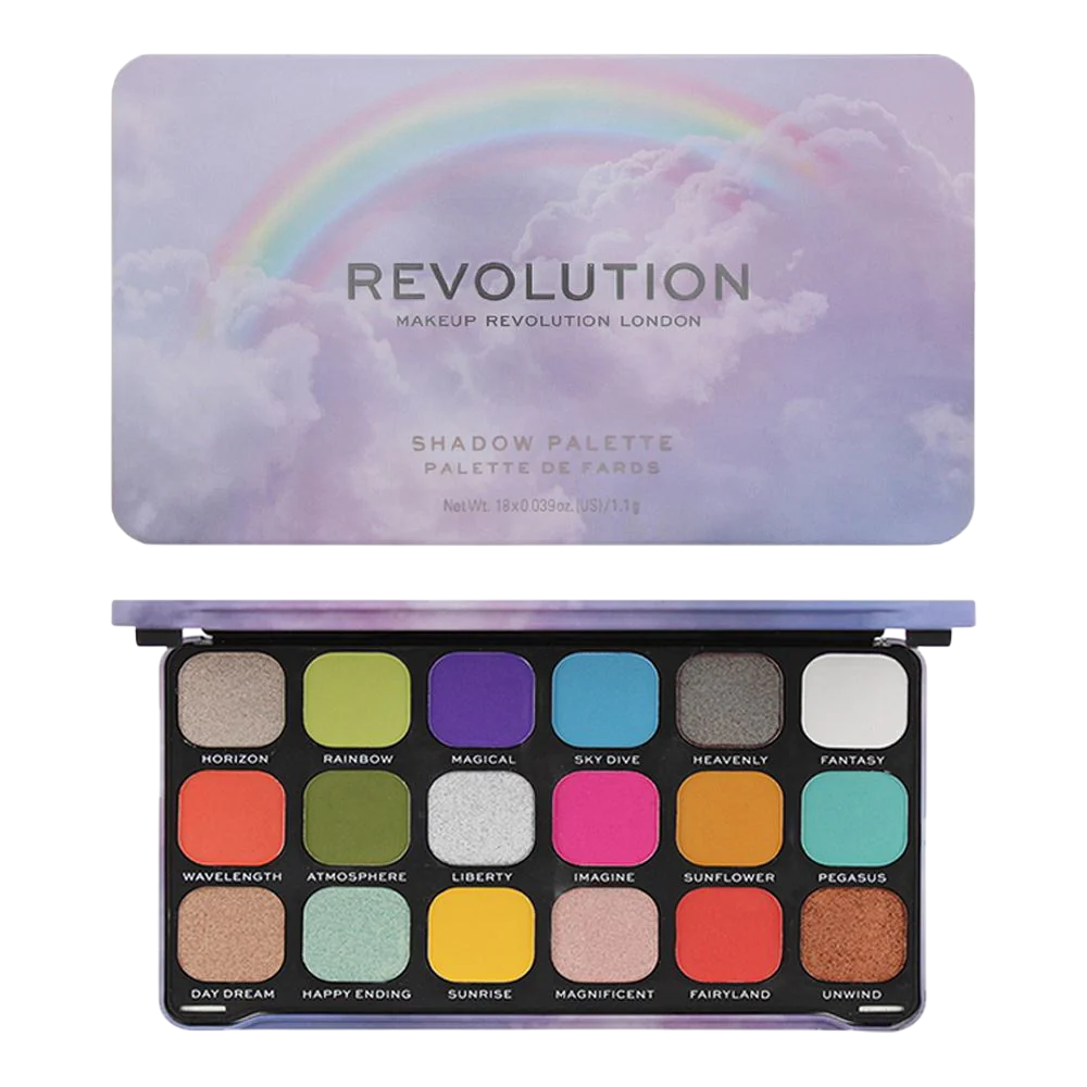 Makeup Revolution, Rainbow, Eyeshadow Palette, 18, 19.8 g - Feel You