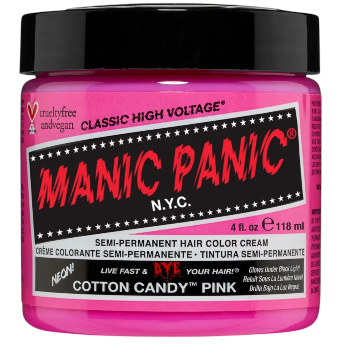 Manic Panic, Classic High Voltage Cotton Candy Pink, Semi-Permanent Hair Dye, 118 ml - Feel You