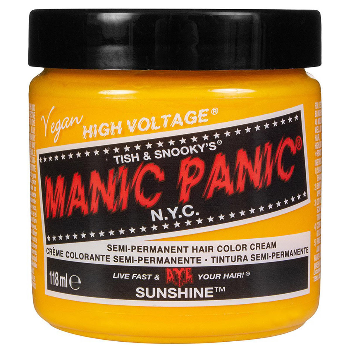 Manic Panic, Classic High Voltage Sunshine, Semi-Permanent Hair Dye, Yellow, 118 ml - Feel You
