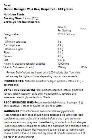 Marine Collagen | Naticol® Bioactive Collagen Peptides from Wild Atlantic Cod - 12 грама - Feel You