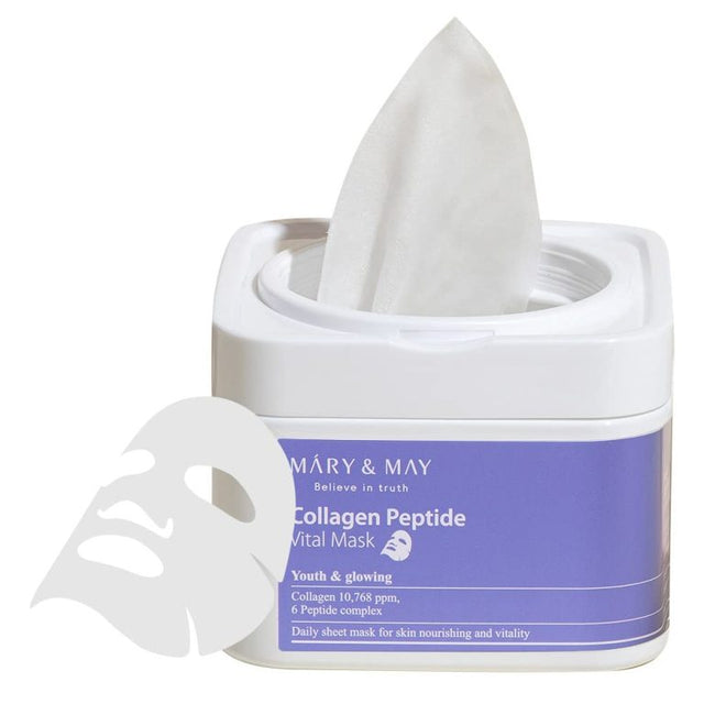 Mary & May - Collagen Peptide Vital Mask, 30pcs - Feel You