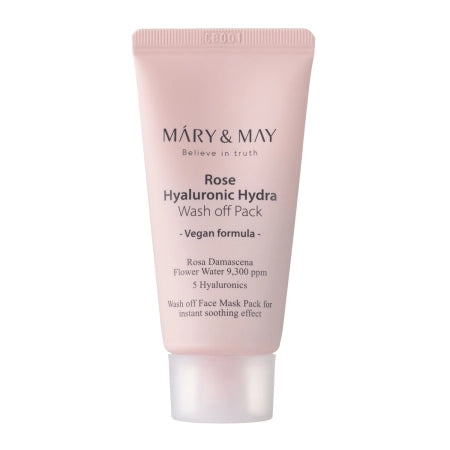 Mary&May - Rose Hyaluronic Hydra Wash off Pack - Cream Face Mask with White Clay - 30g - Feel You