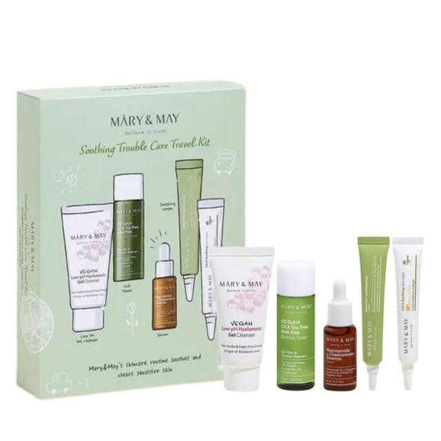 Mary & May - Soothing Trouble Care Travel Kit, 30ml+30ml+10ml+12g+12g - Feel You