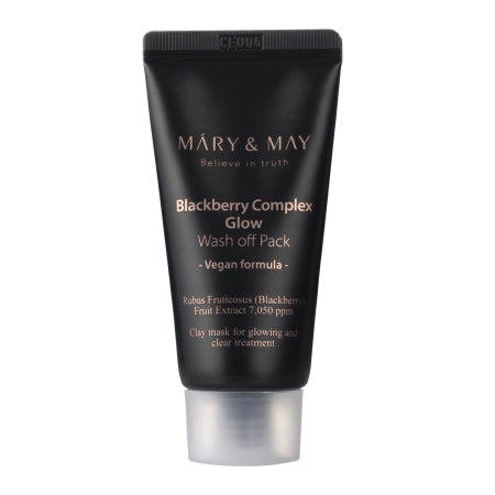 Mary&May - Vegan Blackberry Complex Glow Wash off Pack - Illuminating Clay Mask - 30g - Feel You